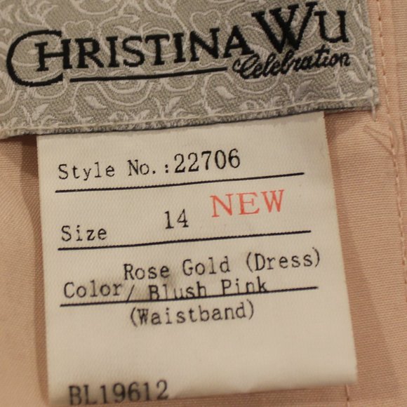 Christina Wu rose gold sequin gown - Picture 5 of 9